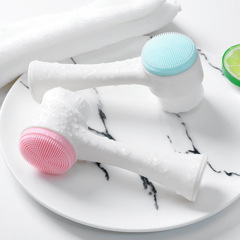 Dual-Action Silicone Facial Brush - Health And Glow